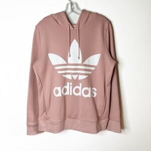 Adidas Originals Women Pullover Hoodie Sweatshirt S Vitality Pink Foil Leaf Logo